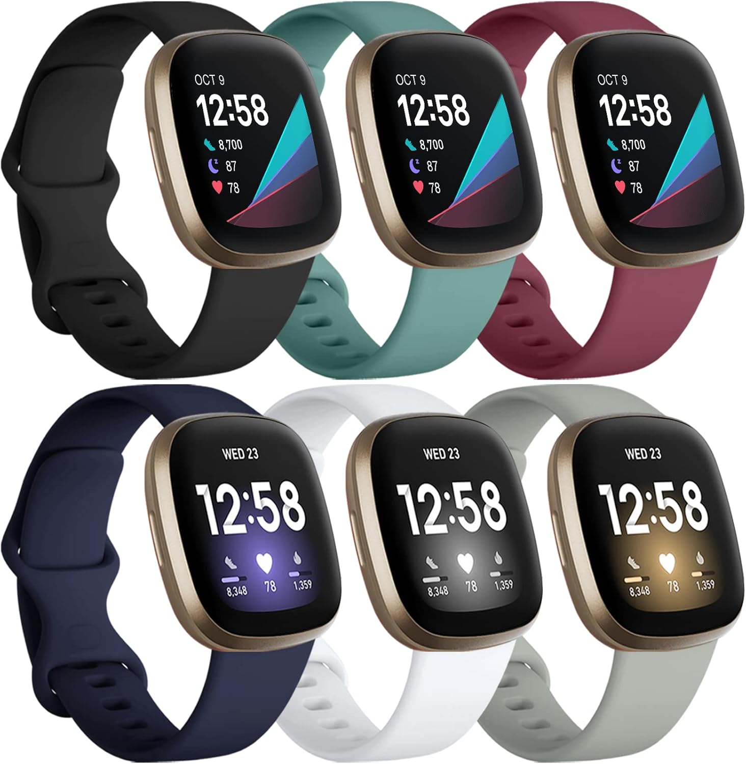 Charlam 6 Pack Straps Compatible with Fitbit Versa...
