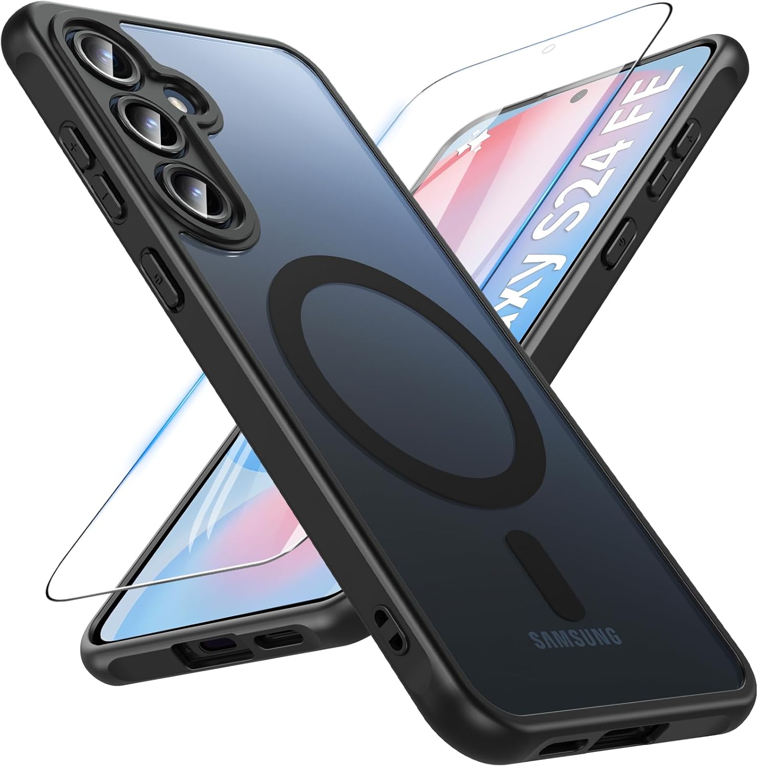 For Samsung Galaxy S24 FE Magnetic Case with Screen Protector,[Compatible with M...