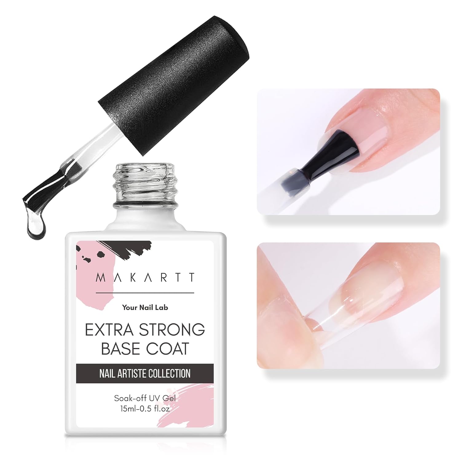 Makartt Base Coat Nail Polish: 15ml Extra Strong Long-Lasting Gel Base Coat Nail...