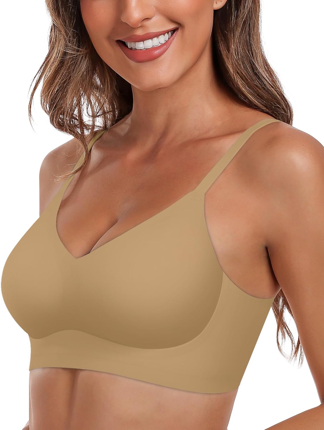 Womens Comfortable Bra Wireless Padded Full Coverage Support Seamless Bras for W...