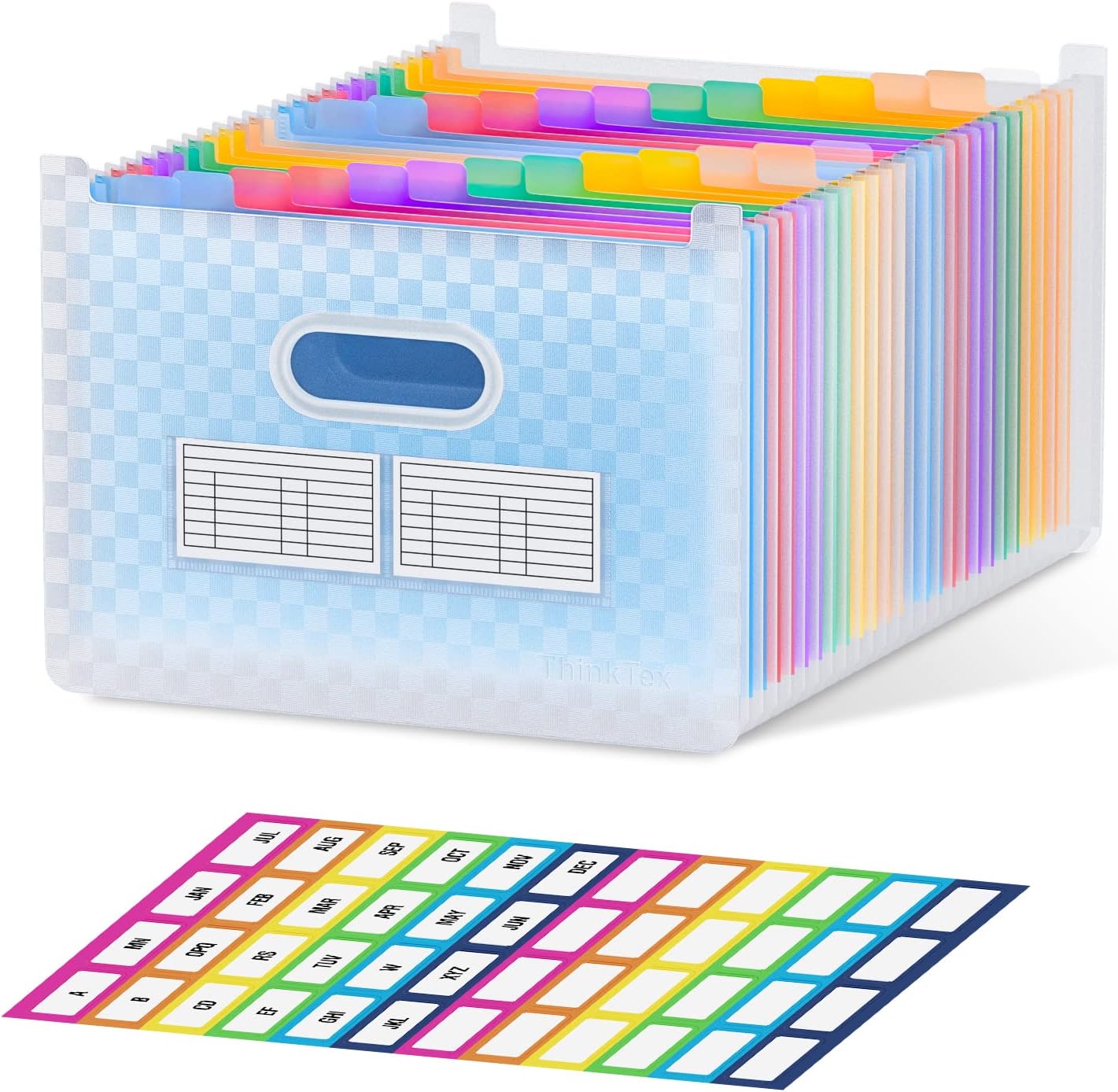 ThinkTex 26 Pockets Expanding File Folder, Upright & Open Top, A-Z Colorful Tabs...