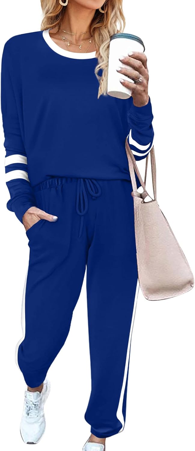 Aloodor Sweatsuit for Women 2 Piece Outfits for Womens Crewneck Sweatshirts Pull...