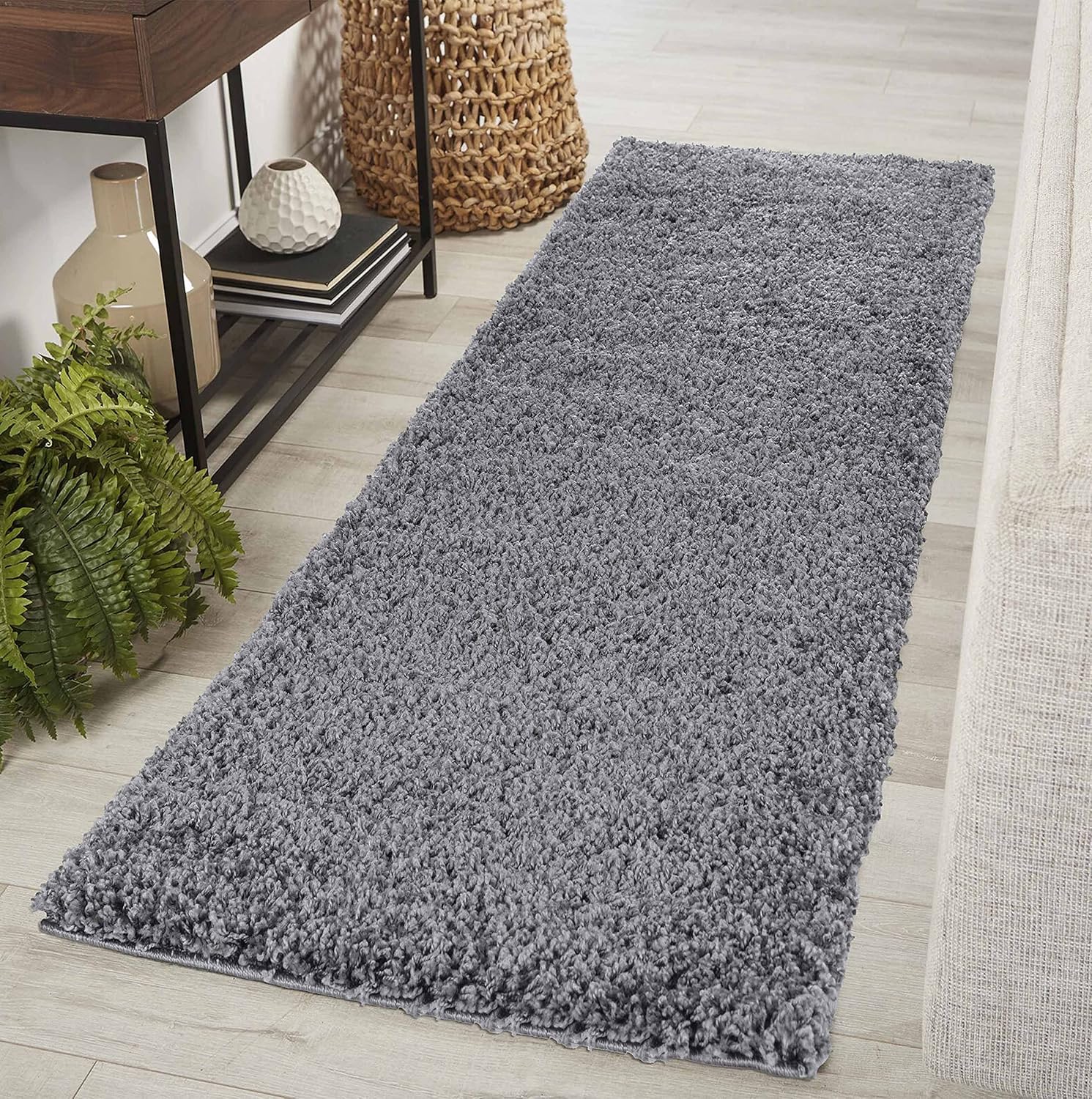 Serdim Rugs Living Room Hallway Runner Shaggy Rugs Dark Grey 60x220cm(2" x7'3) 6...