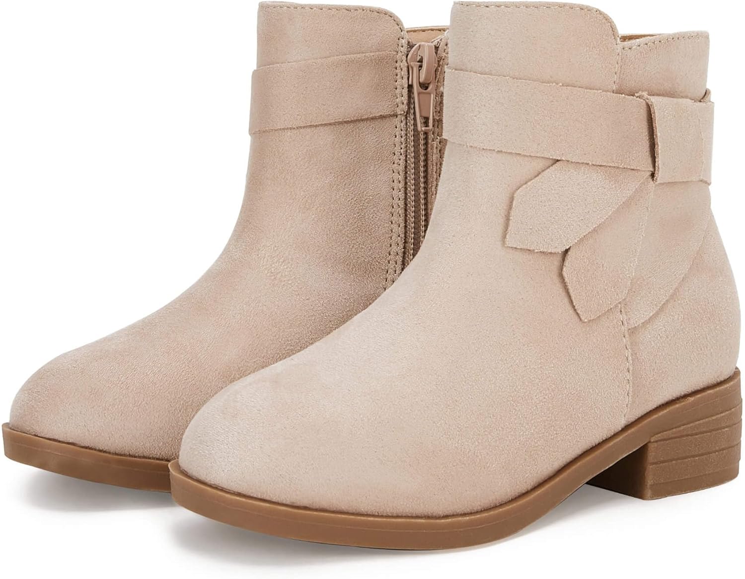 PiePieBuy Kids Girls Tie Knot Ankle Boots Chunky Low Block Heel Chelsea Dress Bo...