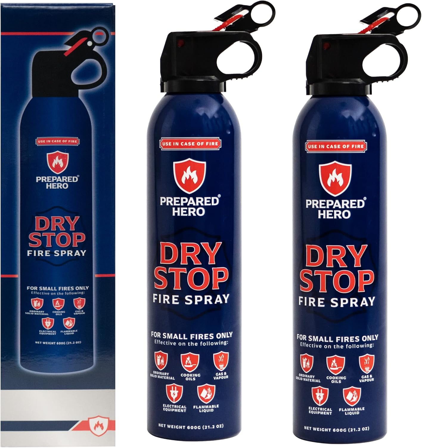 Dry Stop Fire Spray by Prepared Hero - 2 Pack - Portable Fire Extinguisher for H...