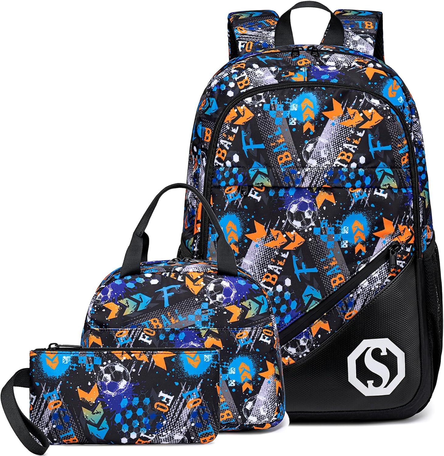 School Backpack for Kids Boys Soccer Backpack Lightweight 17 inch Laptop Bookbag...