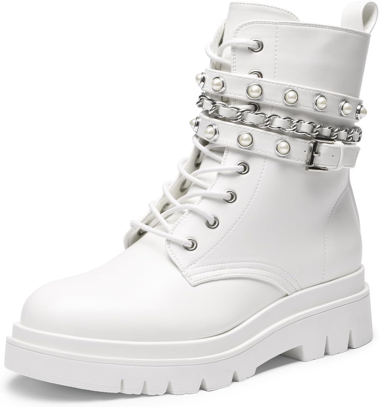 DREAM PAIRS Women's Fashion Platform Combat Boots Lace Up Lug Sole Goth Ankle Bo...