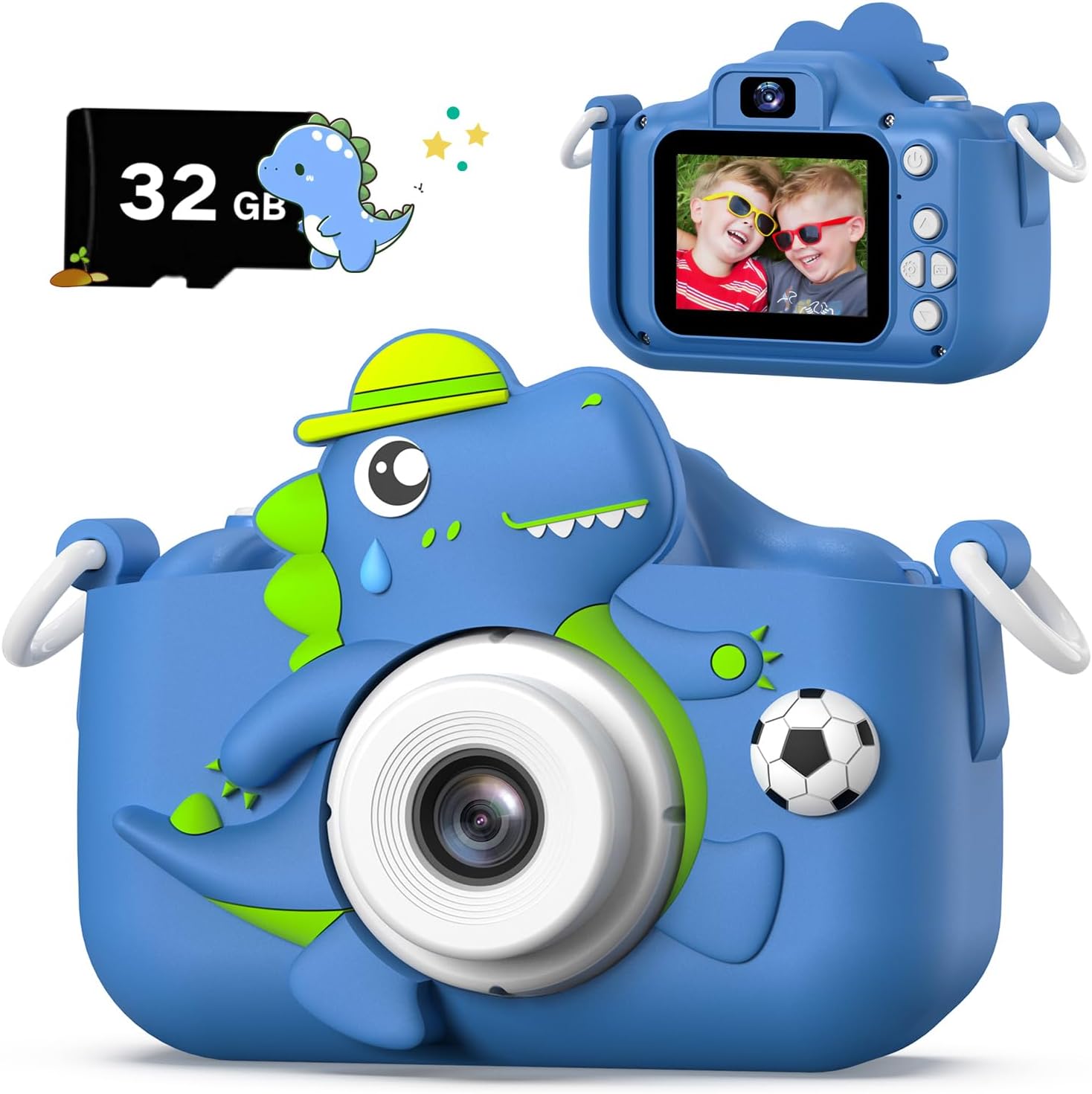 Dinosaur Kids Camera for Boys Girls, Toddler Digital Selfie Camera with Cute Pro...