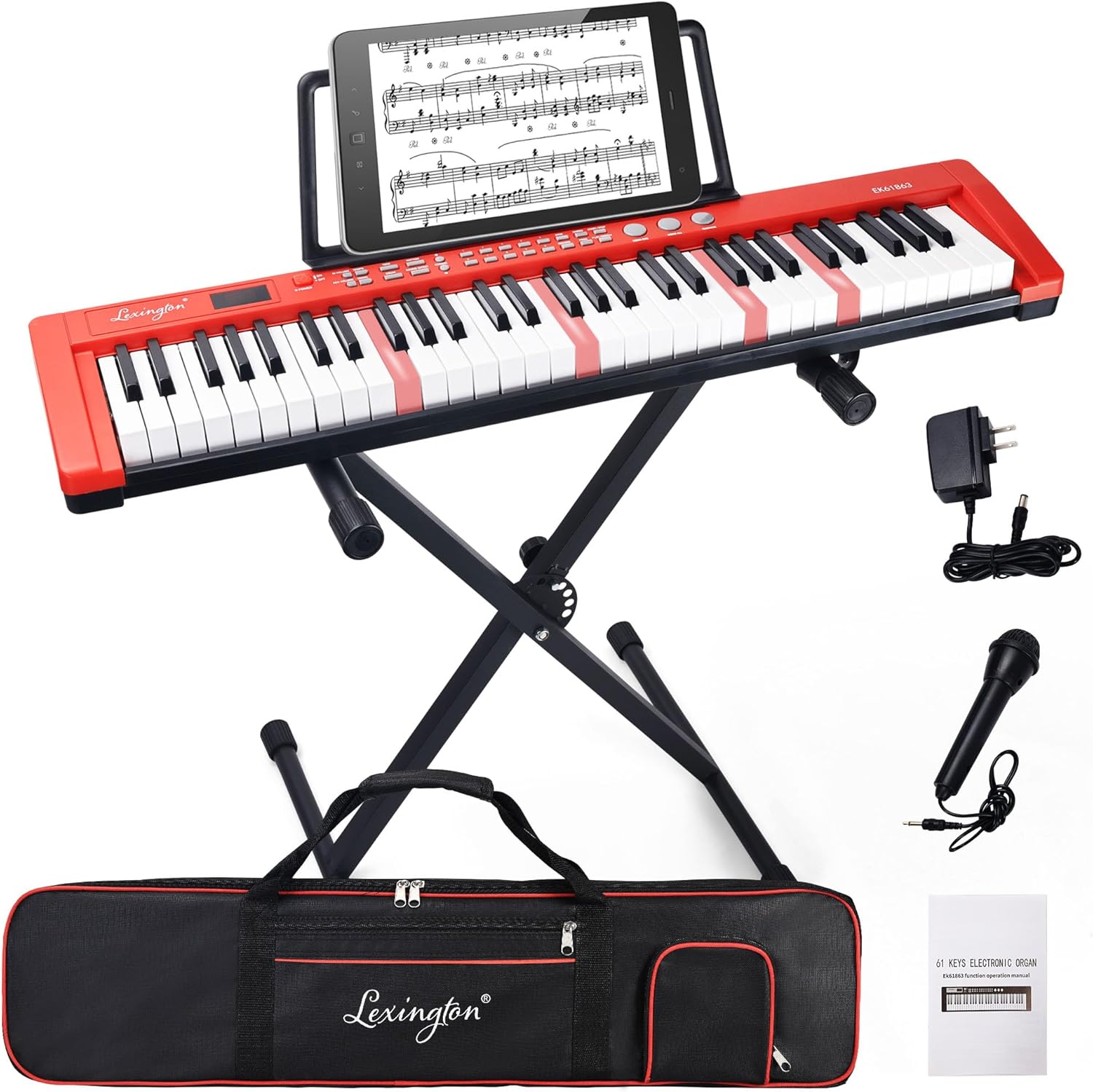 Lexington 61 Key Keyboard Piano, Complete Electronic Piano Keyboard Set for Begi...