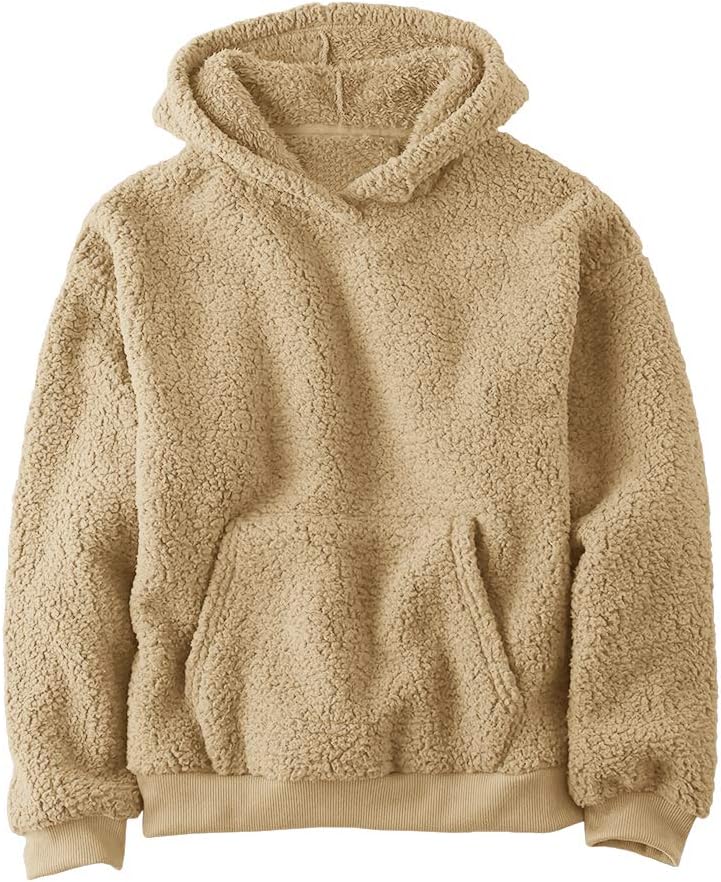 Makkrom Boys Girls Sherpa Hoodies Fleece Hoodie Pullover Outfits for Kids 01 Bei...