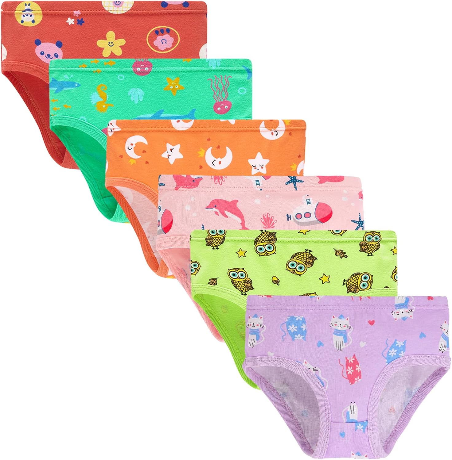 Boboking Teen Girl Soft Cotton Underwear Little Girls'Briefs Undies 3 Brown/B19