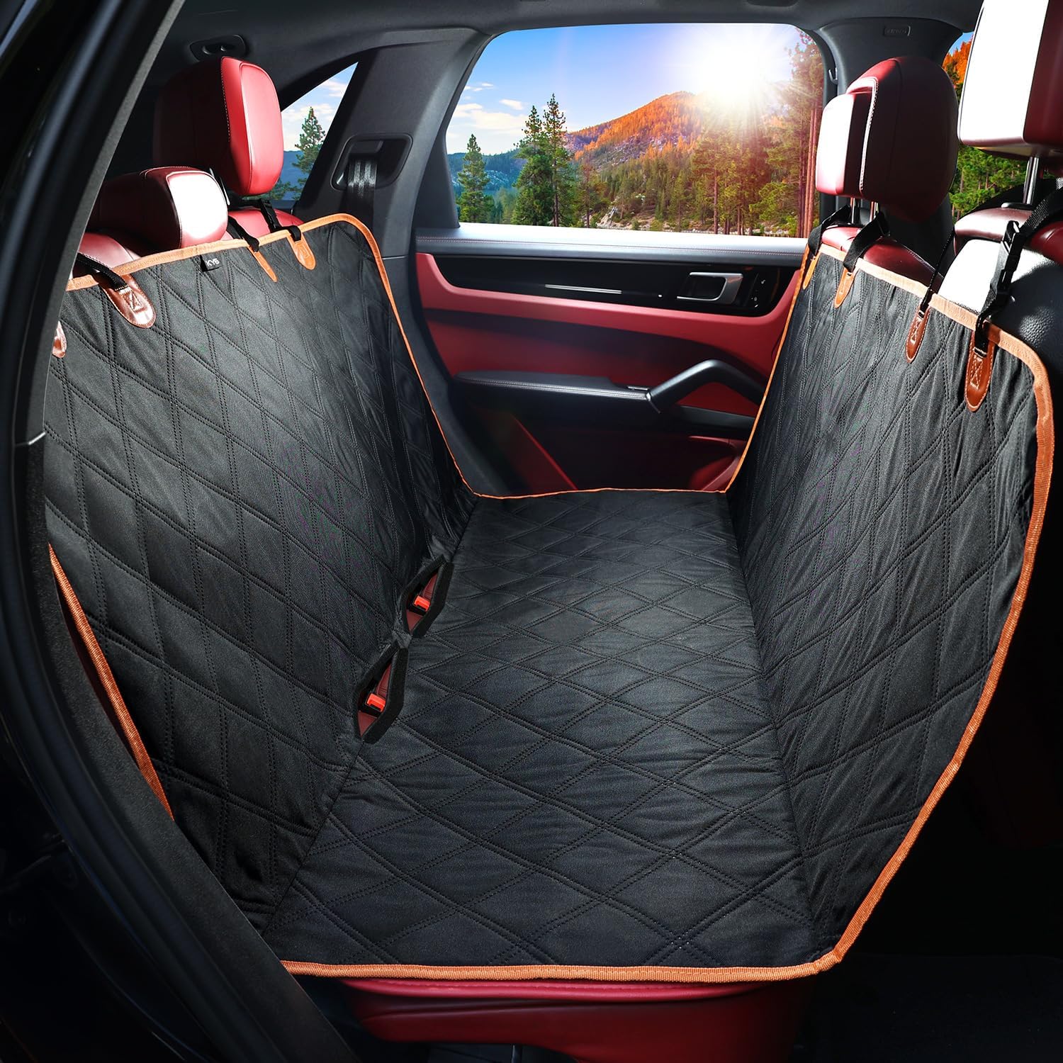 KYG Dog Car Seat Cover, Waterproof Scratch Proof Nonslip Dog Travel Hammock with...