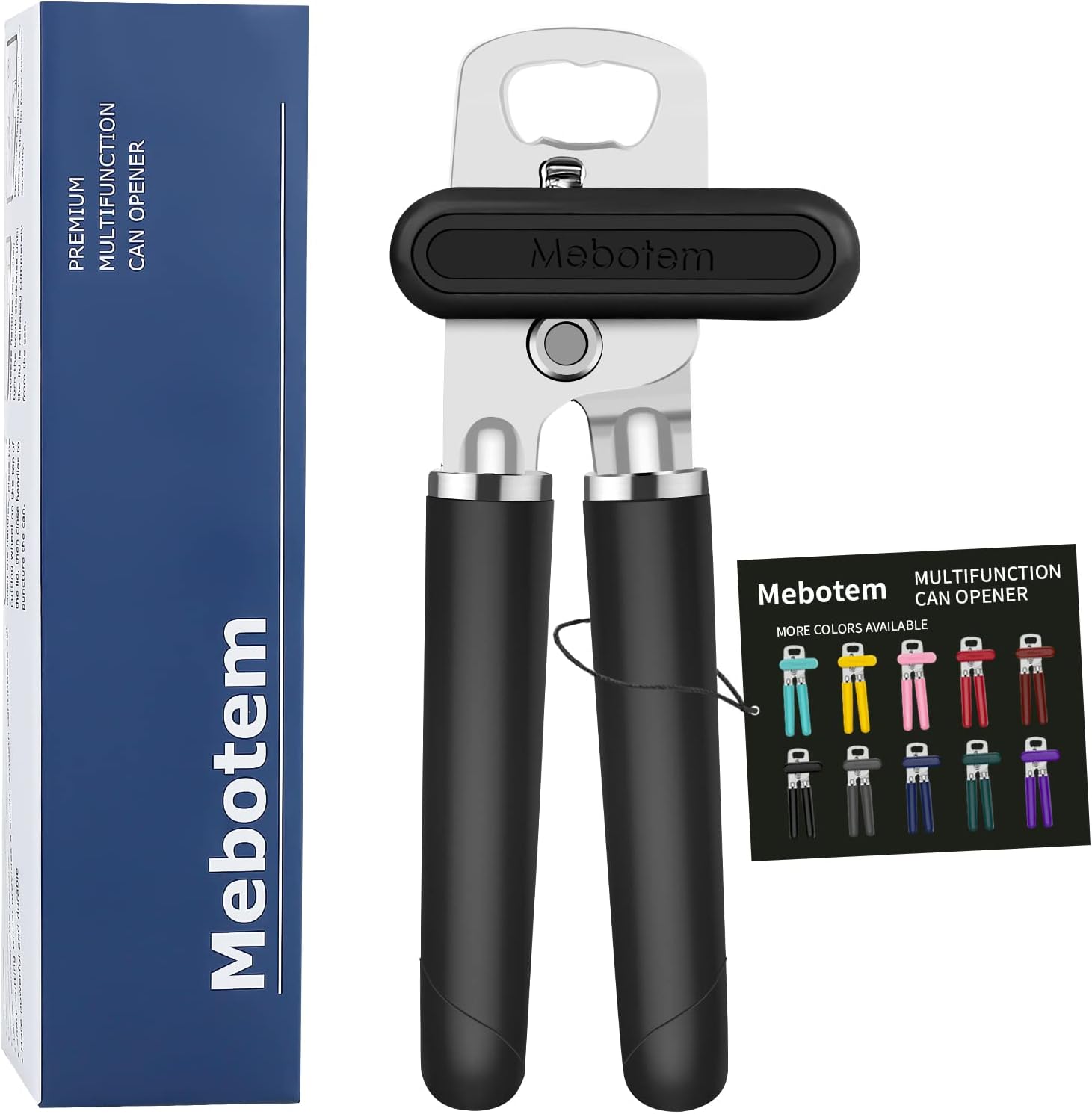 Mebotem Tin Opener Manual, Handheld Heavy Duty Can Opener, Stainless Steel Smoot...
