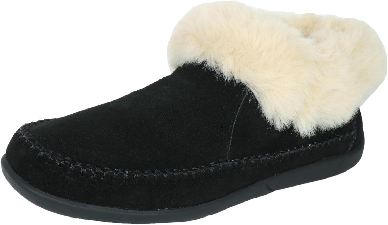 Women's Slippers Genuine Suede Memory Foam Winter House Fluffy Slippers with Fau...