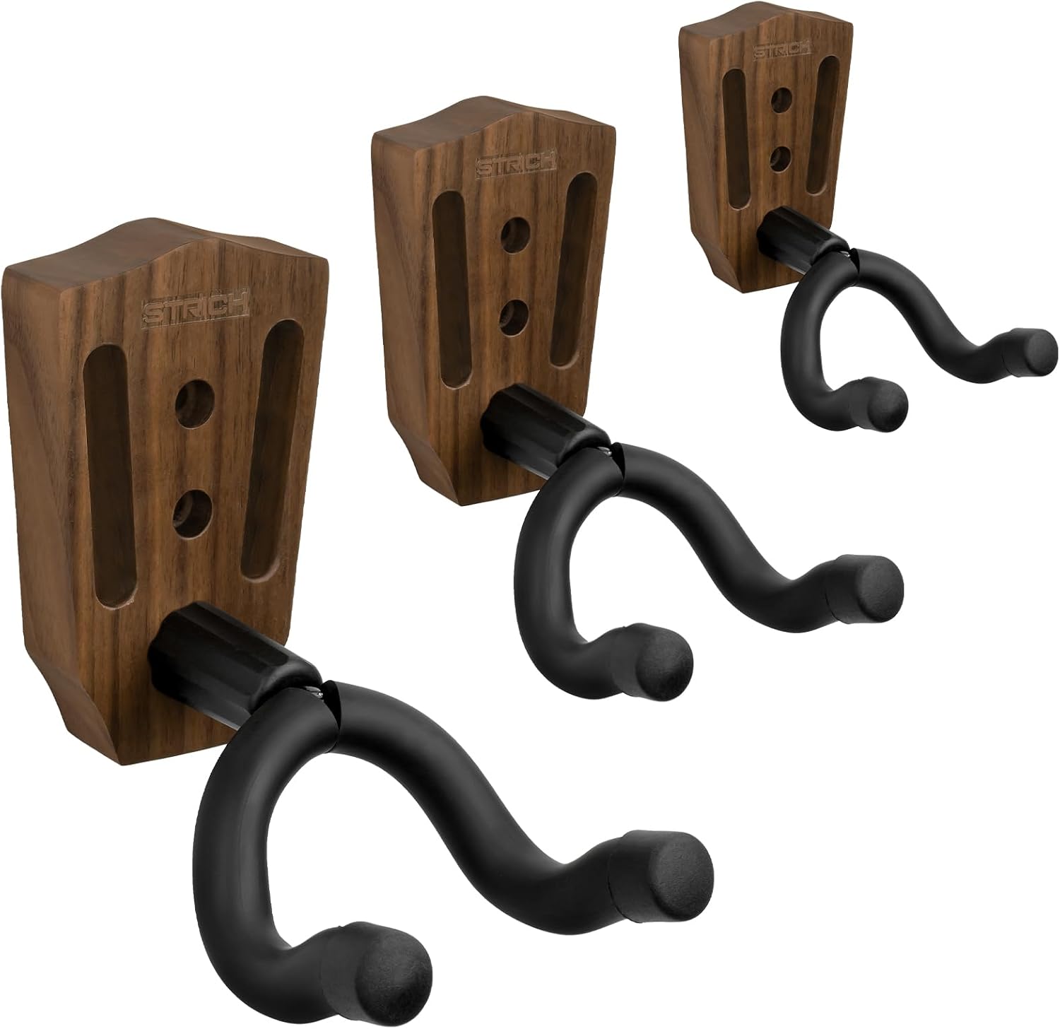 STRICH Guitar Wall Mount,Walnut Base Guitar Hanger,U-Shaped Guitar Wall Hanger M...