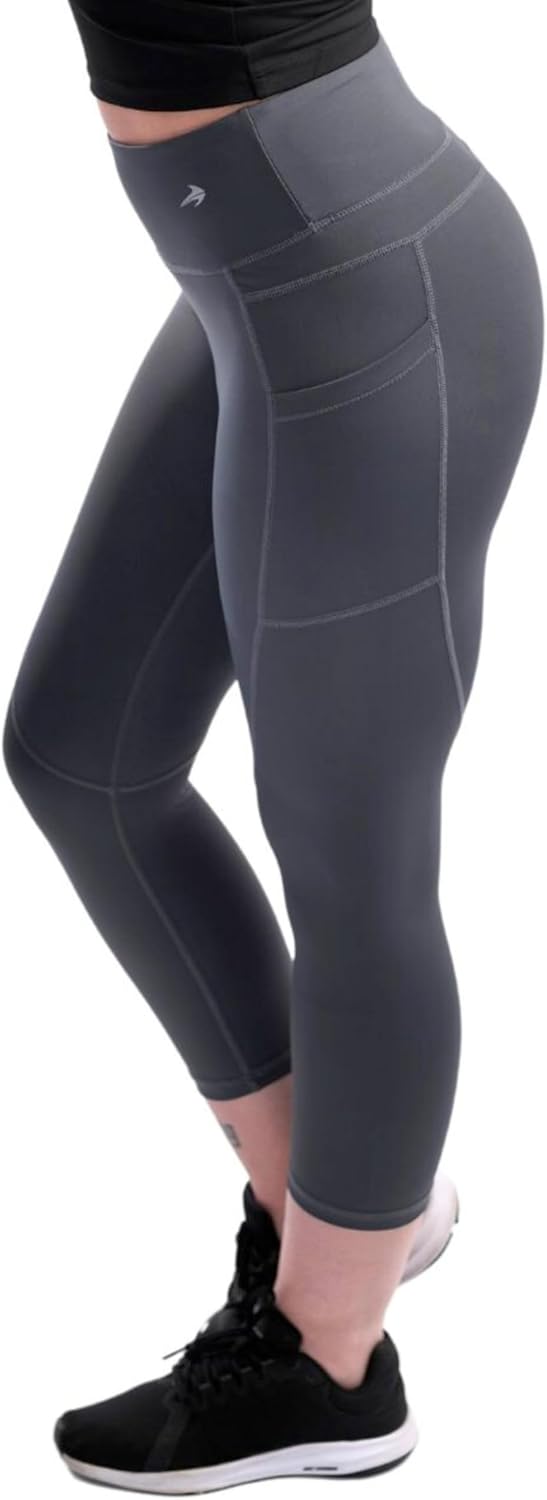 CompressionZ High Waisted Capri Leggings for Women Tummy Control - Workout Yoga...