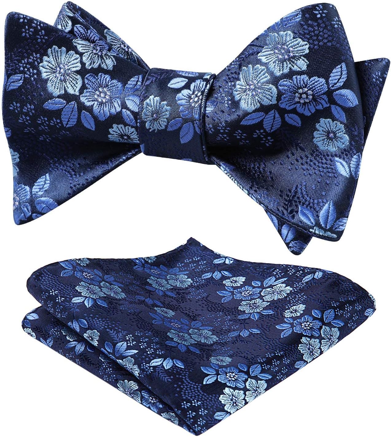 HISDERN Bow Ties for Men Floral Bowties Mens Self Tie Bow Tie Handkerchief Jacqu...