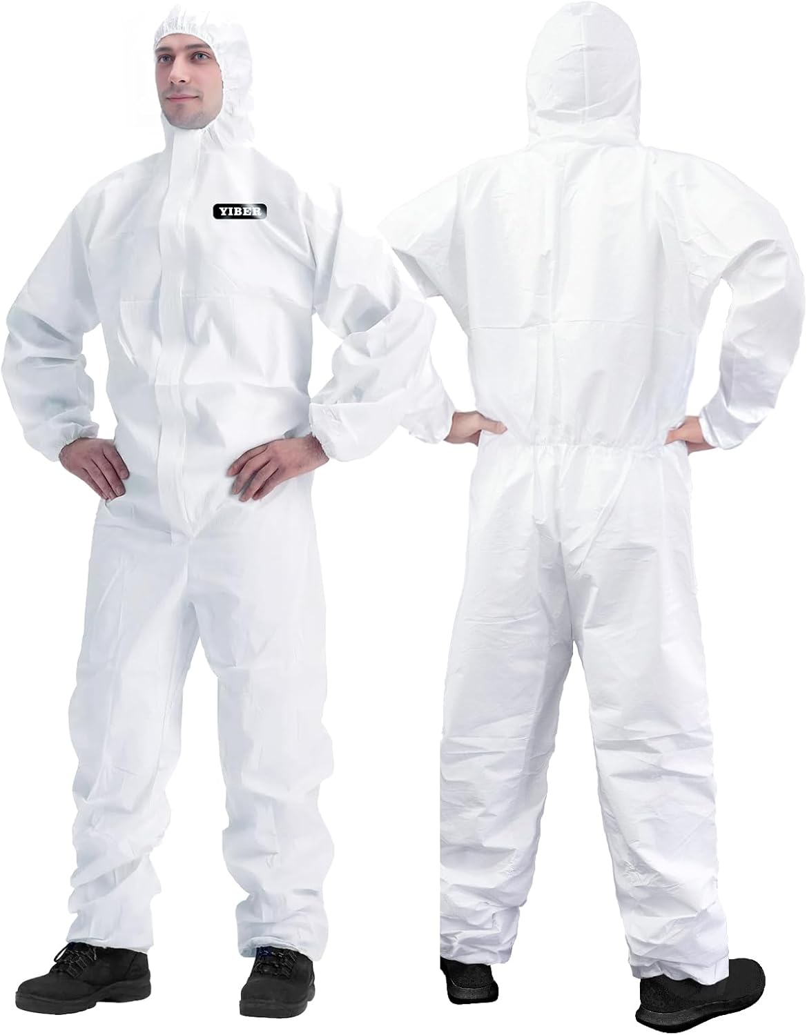 Hazmat Suit Disposable Coverall | Full Body Painters Suit in 7 Sizes with Multip...