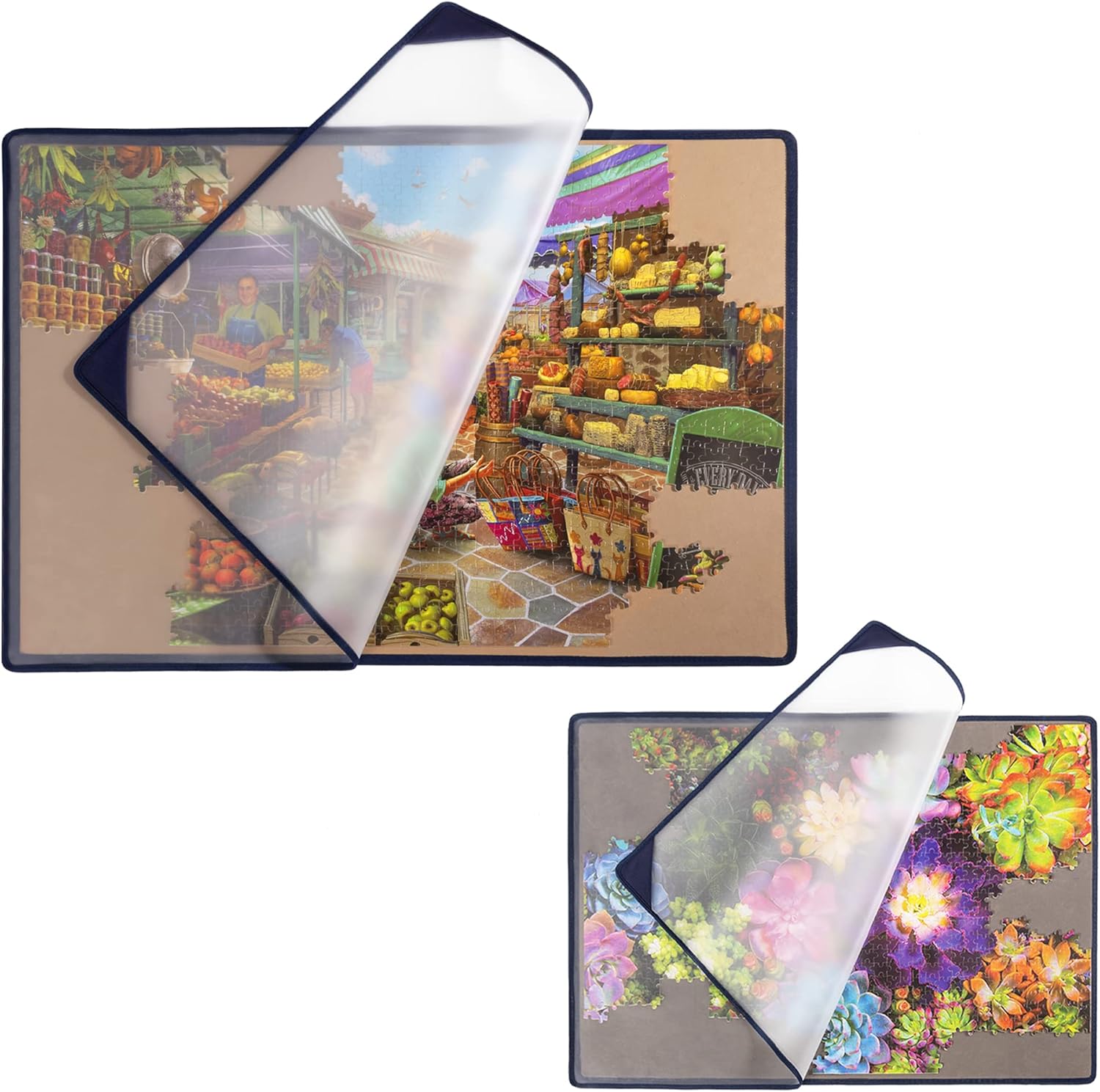 Tektalk Jigsaw Puzzle Board Portable Puzzle Mat with Puzzle Dustproof Cover for...