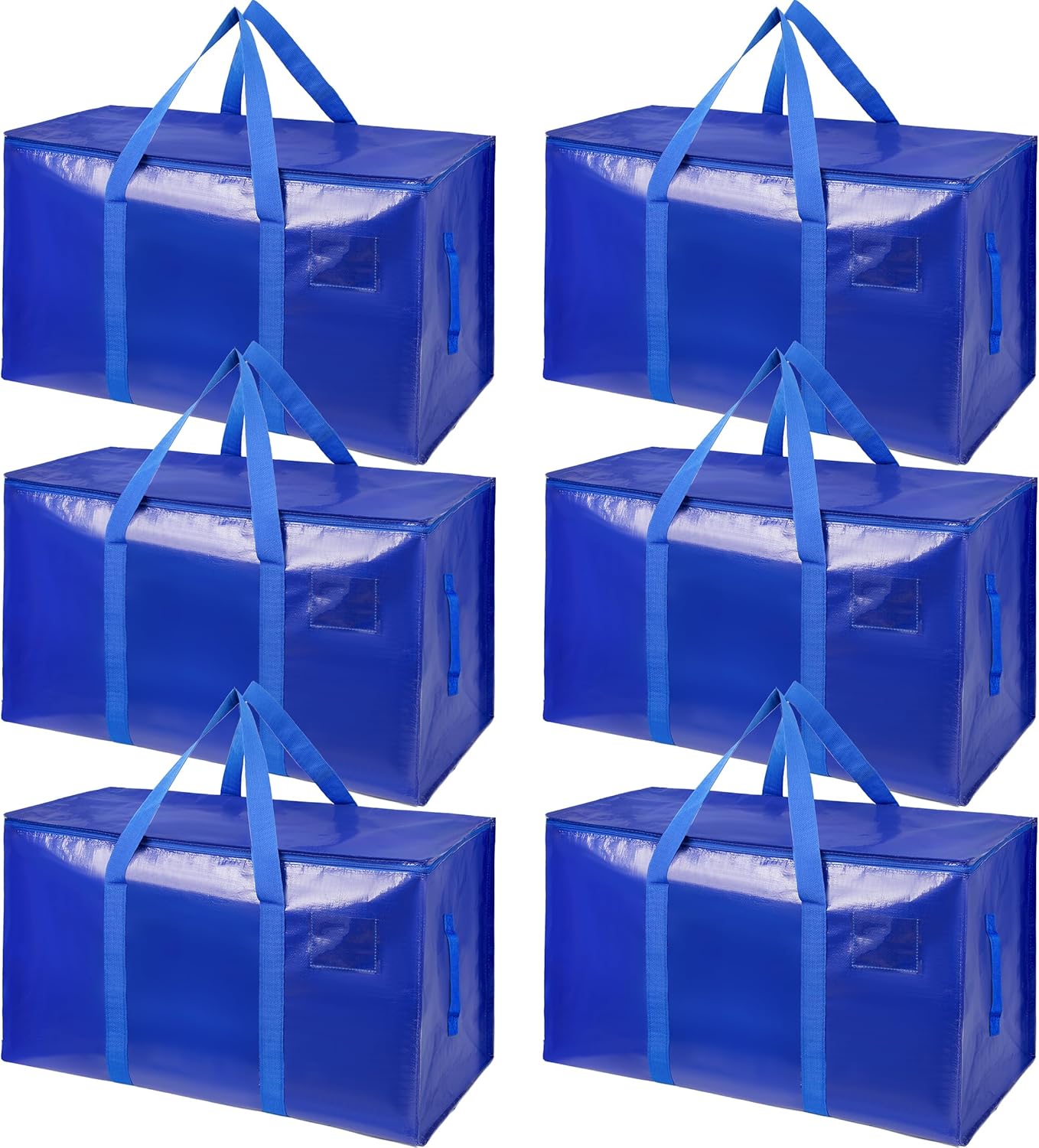 6 Pack Moving Bags Heavy Duty Storage Bags With Zippers And Strong Handles Packi...