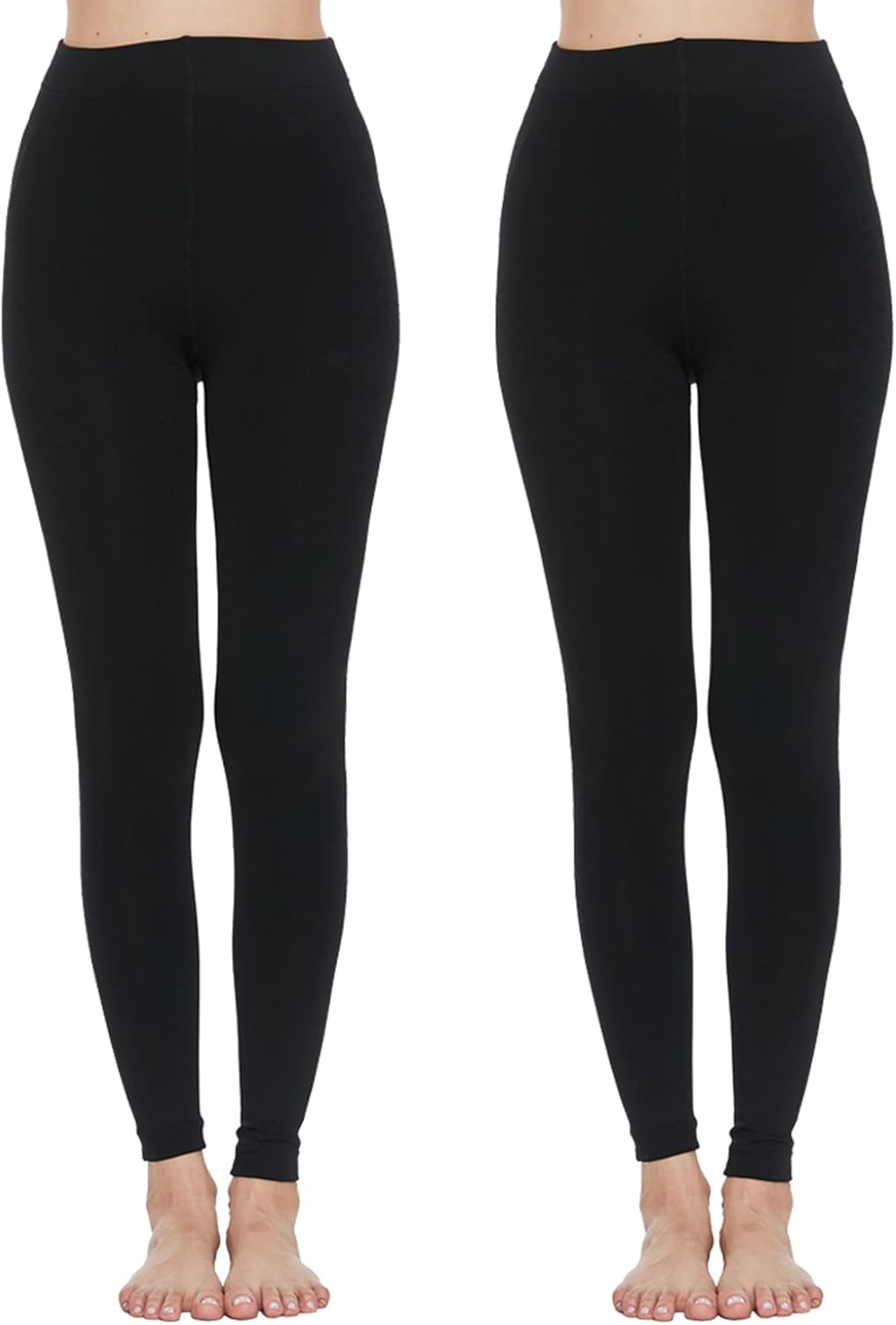 MANZI 2 Pairs 400D Women's Black Thermal Warm Winter Fleece Tights X-Large Black...