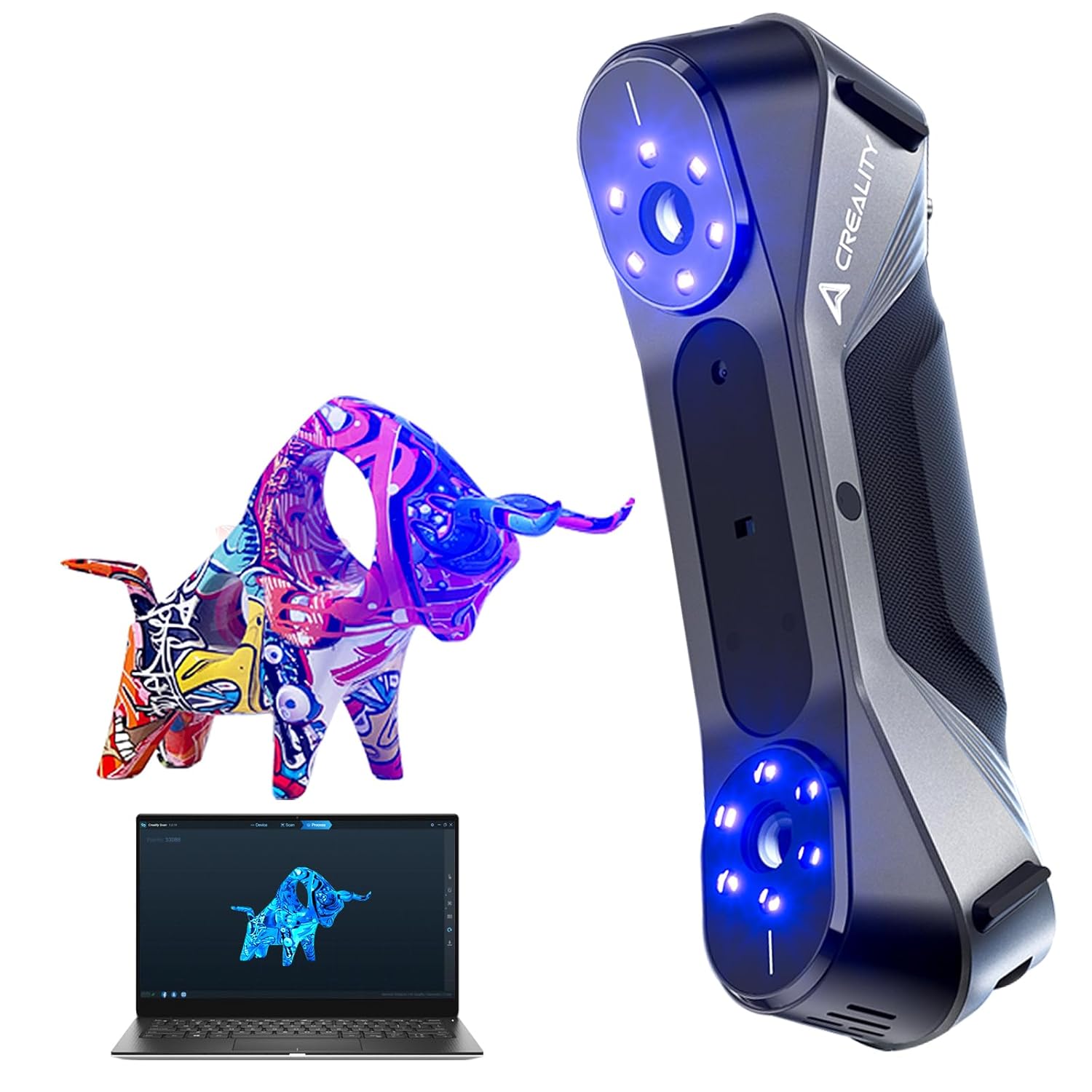 Creality 3D Scanner, Raptor Scanner for 3D Printing, Hybrid Technology for Versa...