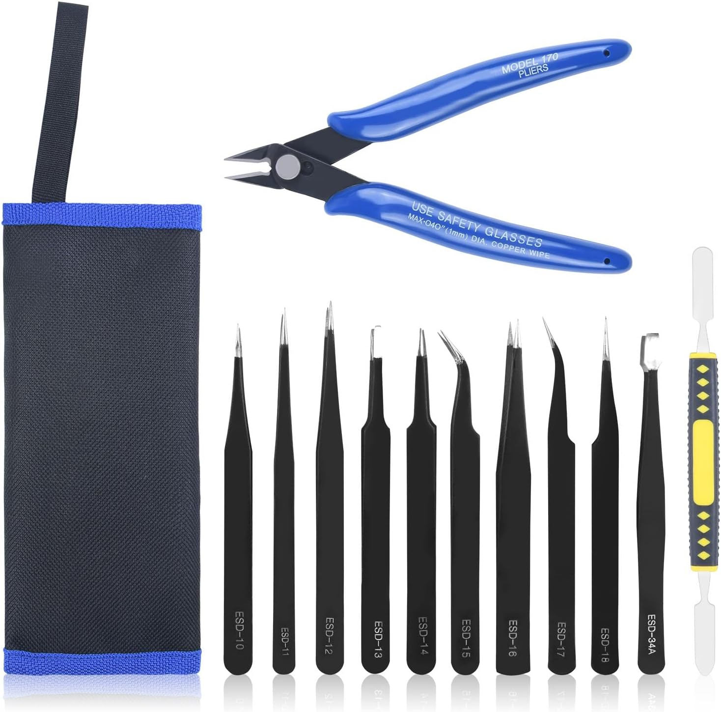 Ainiv Precision Tweezers Set, 11PCS Anti-Static ES...