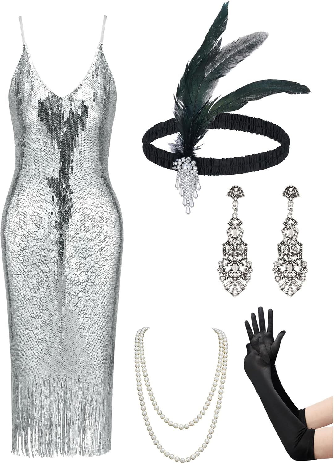 YESSA Flapper Dresses 1920s Gatsby Dresses for Women Roaring 20s Costumes Great...