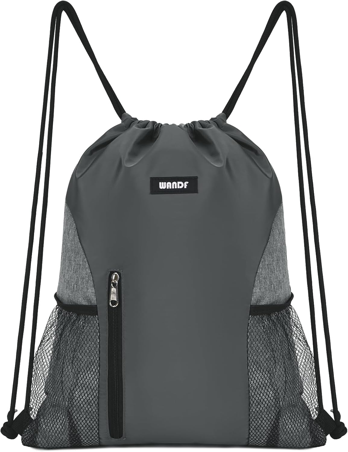 WANDF Drawstring Backpack Sports Gym Sackpack with Mesh Pockets Water Resistant...