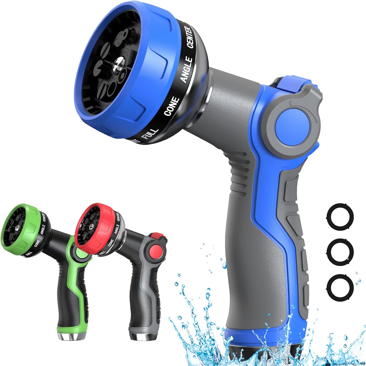Hose Nozzle 10 Adjustable Patterns Garden Hose Nozzle Premium High Pressure Wate...