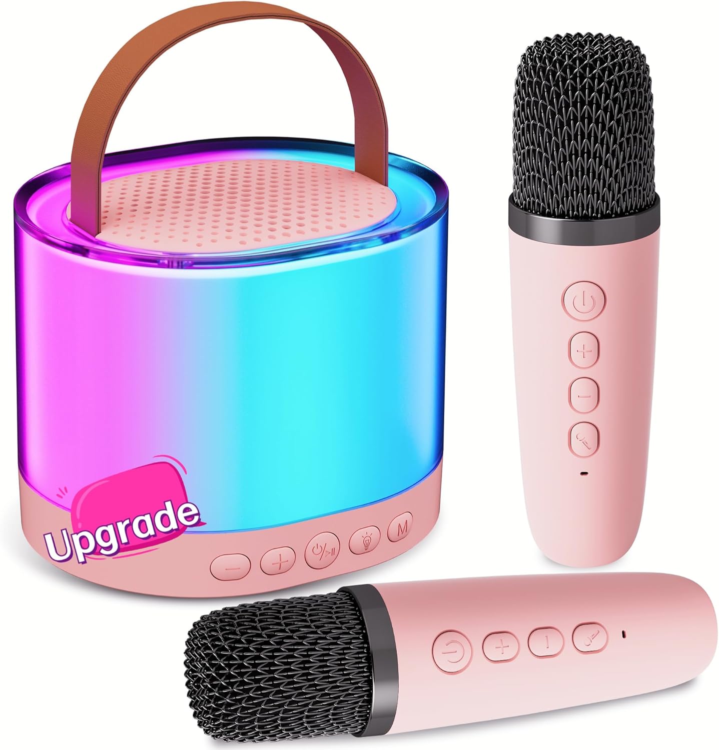 Karaoke Machine Kids Girls, [4-In-1] Karaoke Machine for Kid Adult with 2 Wirele...