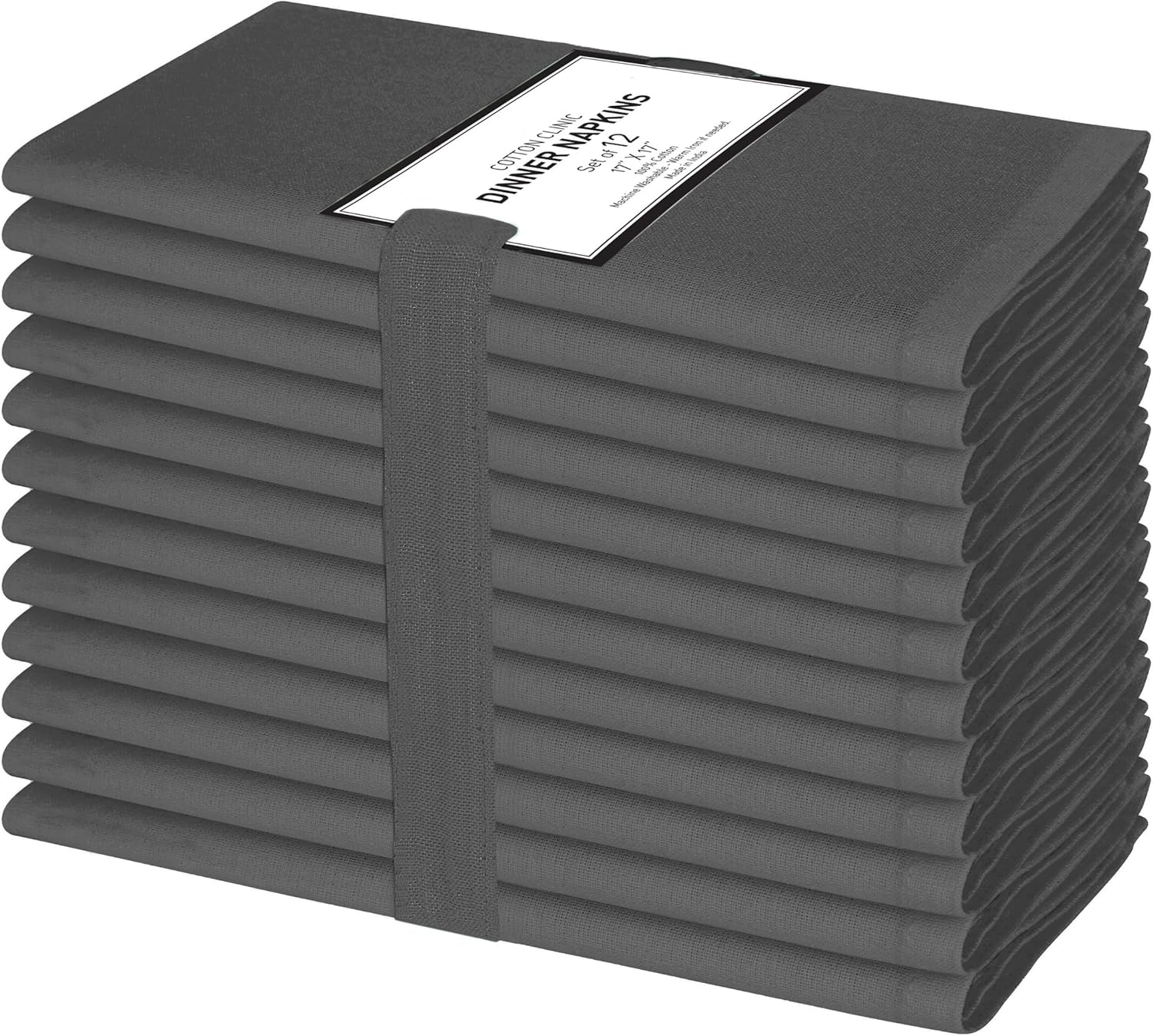 Cotton Clinic Set of 12 Cloth Dinner Napkins 100% Cotton 17x17 inches - Ultra So...