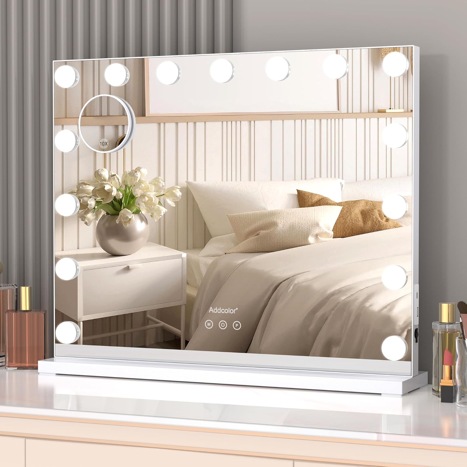 ADDCOLOR Hollywood Vanity Mirror with Lights, Vanity Mirror with USB Charging Po...