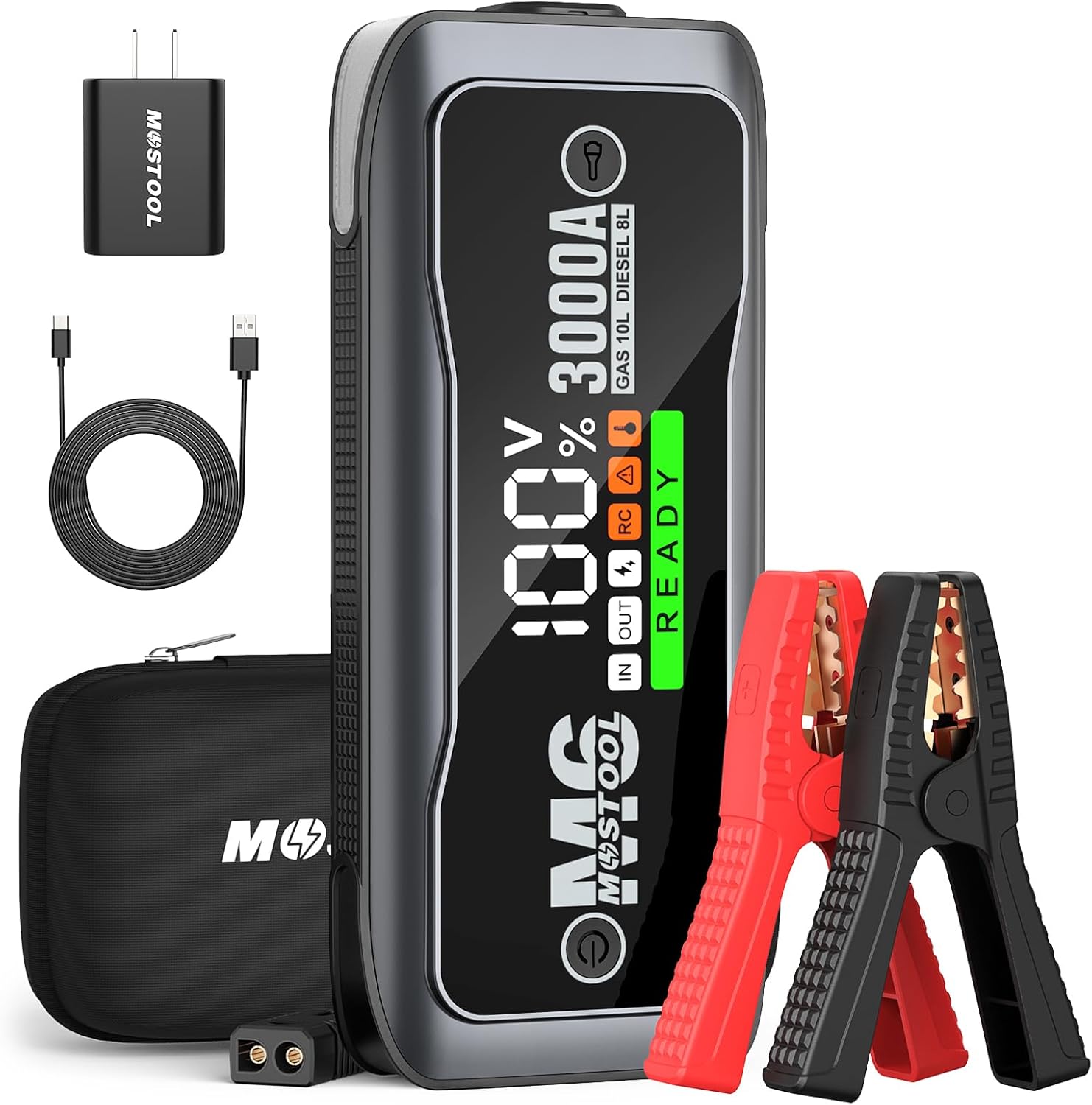 M6 3000A Peak Car Battery Jump Starter Battery Pac...