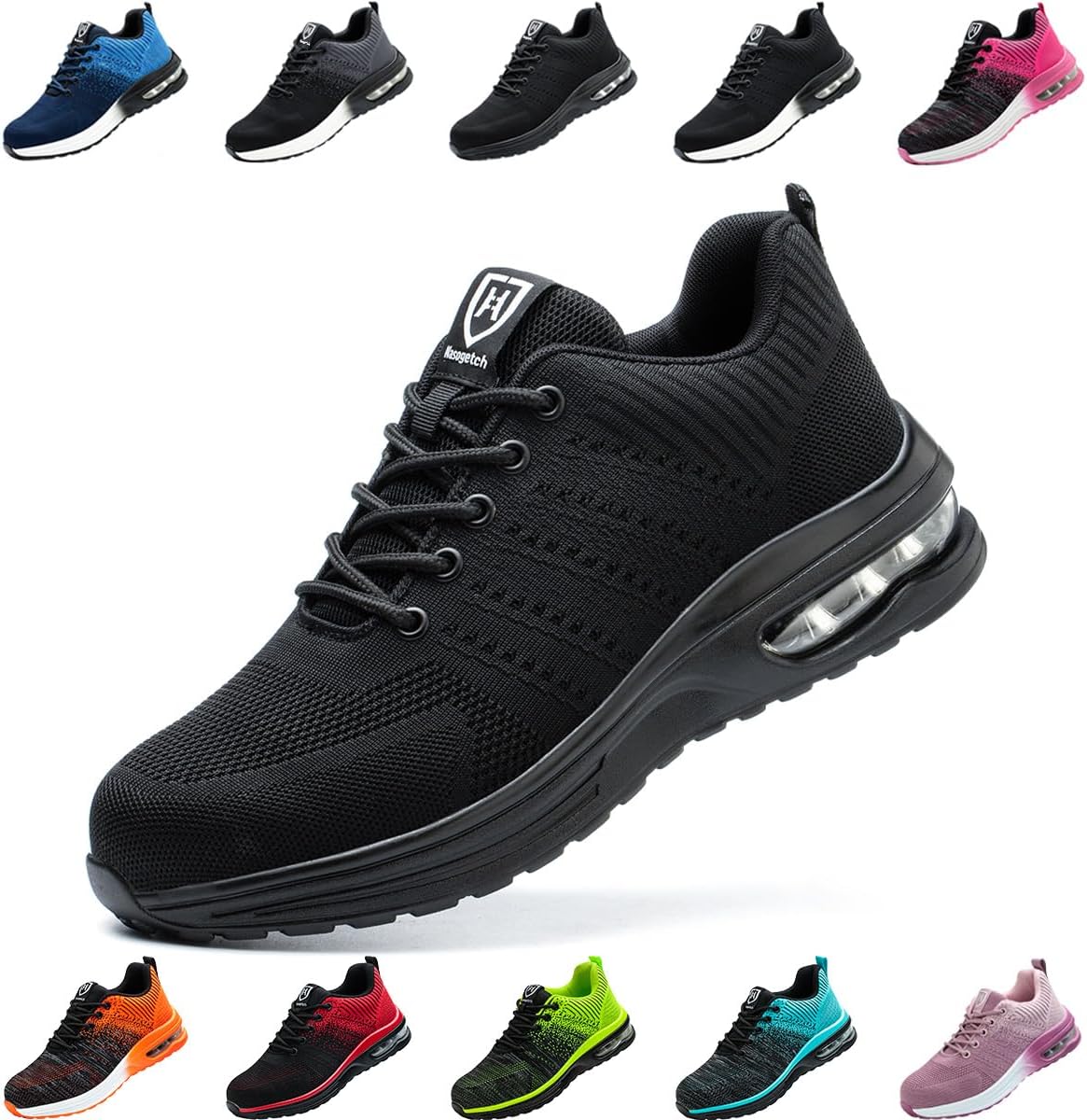 Nasogetch Safety Trainers Steel Toe Cap Trainers Men Women Lightweight Comfortab...