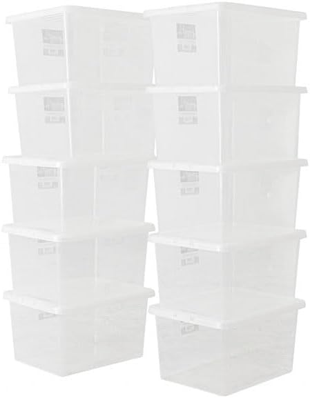 BiGDUG Plastic Storage Boxes – Clear Containers Tubs with Lids for Home or Offic...