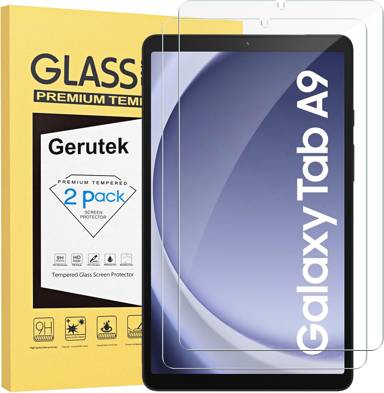 Gerutek 2-Pack Screen Protector for Samsung Galaxy Tab A9 8.7 inch 2023, SM-X110...