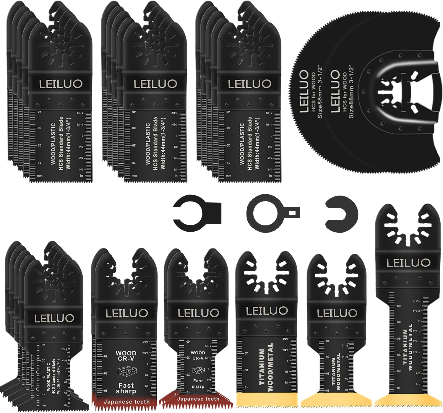 LEILUO 32 Pcs Multitool Accessories Kit for Wood Nails Drywall Cutting Universal...