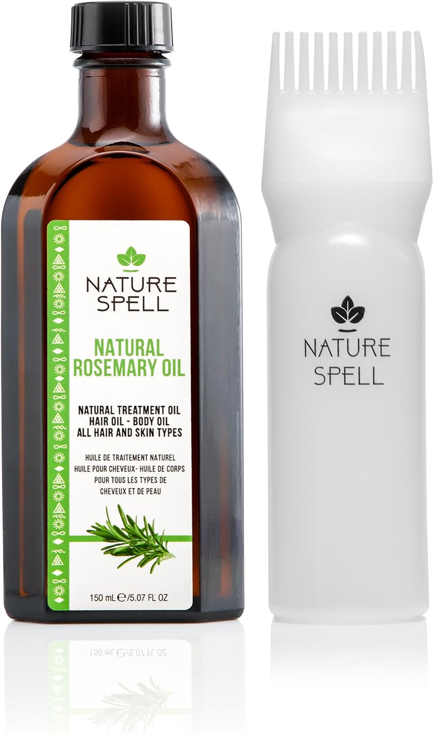 Nature Spell Rosemary Oil For Hair With Hair Precision Oil Applicator Bottle Com...