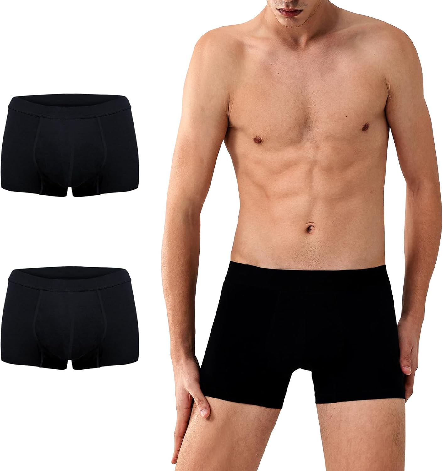 Battewa Incontinence Underwear for Men Washable Briefs, Absorbent Leak Proof Und...