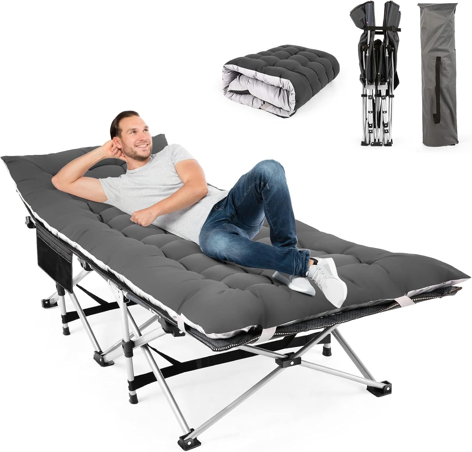 Homdox Camping cot Folding Outdoor Camping Cot Pad - Quality Lightweight Heavy D...