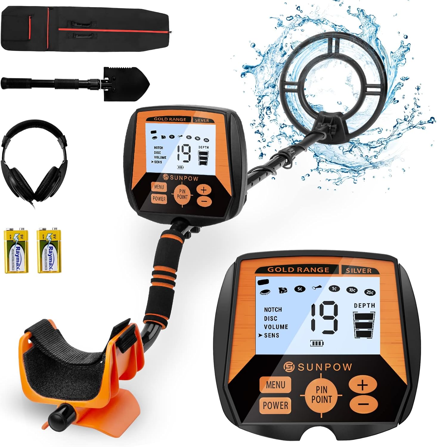 SUNPOW Metal Detector for Adults, Professional Waterproof High Accuracy Metal De...