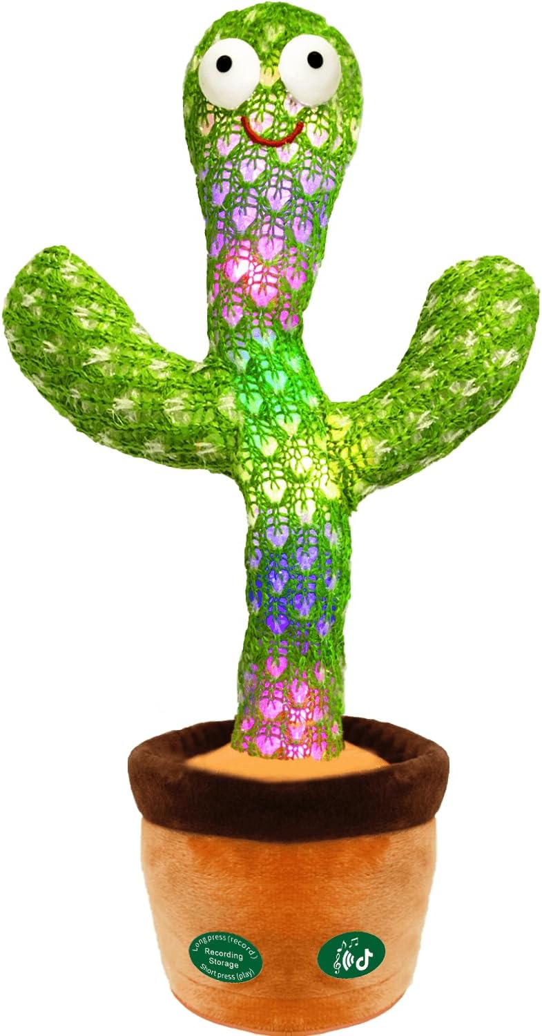 [Update Volume Adjustable] Talking Cactus Toy Mimics Back, Gift Package Repeat T...