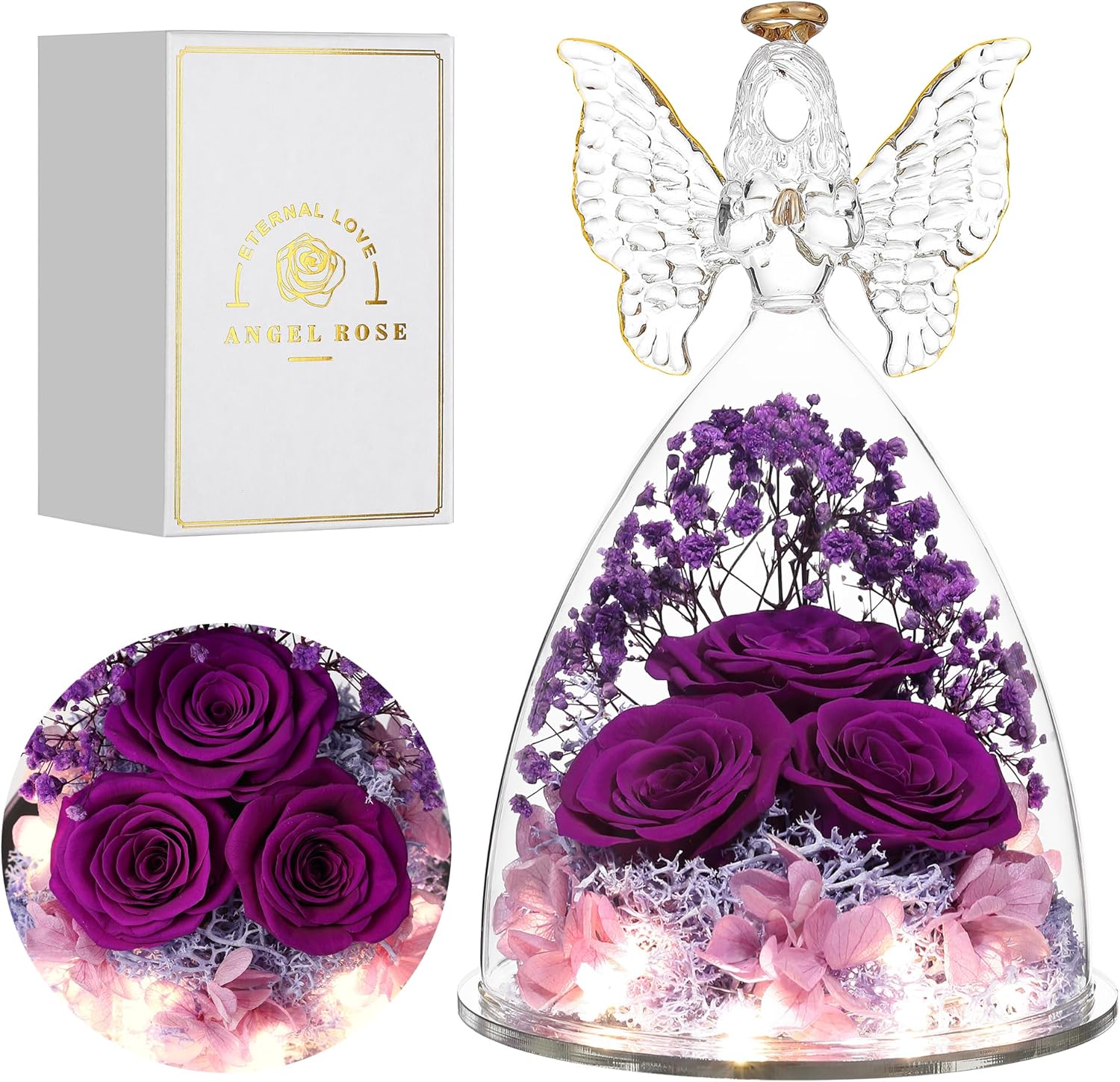 Ocosy Mothers Day Rose Gifts, Large Angel Rose Gifts for Women, Forever Real Ros...