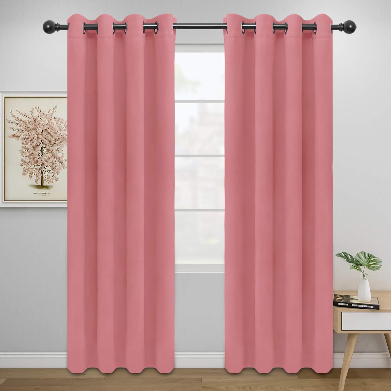 Easy-Going Blackout Curtains for Bedroom, Solid Thermal Insulated Grommet and No...