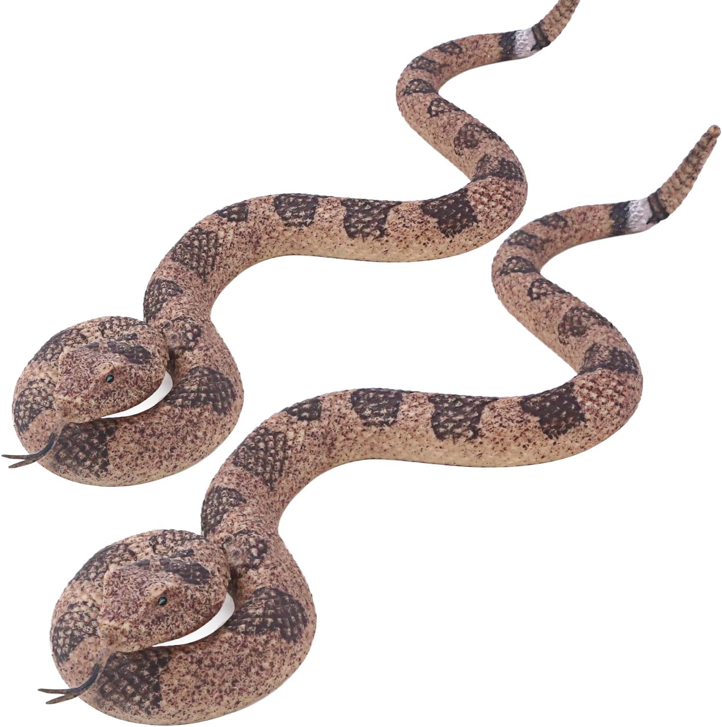 SIENON Realistic Fake Snakes Toy Soft Rubber Snake Figure Garden Snake Scare Bir...