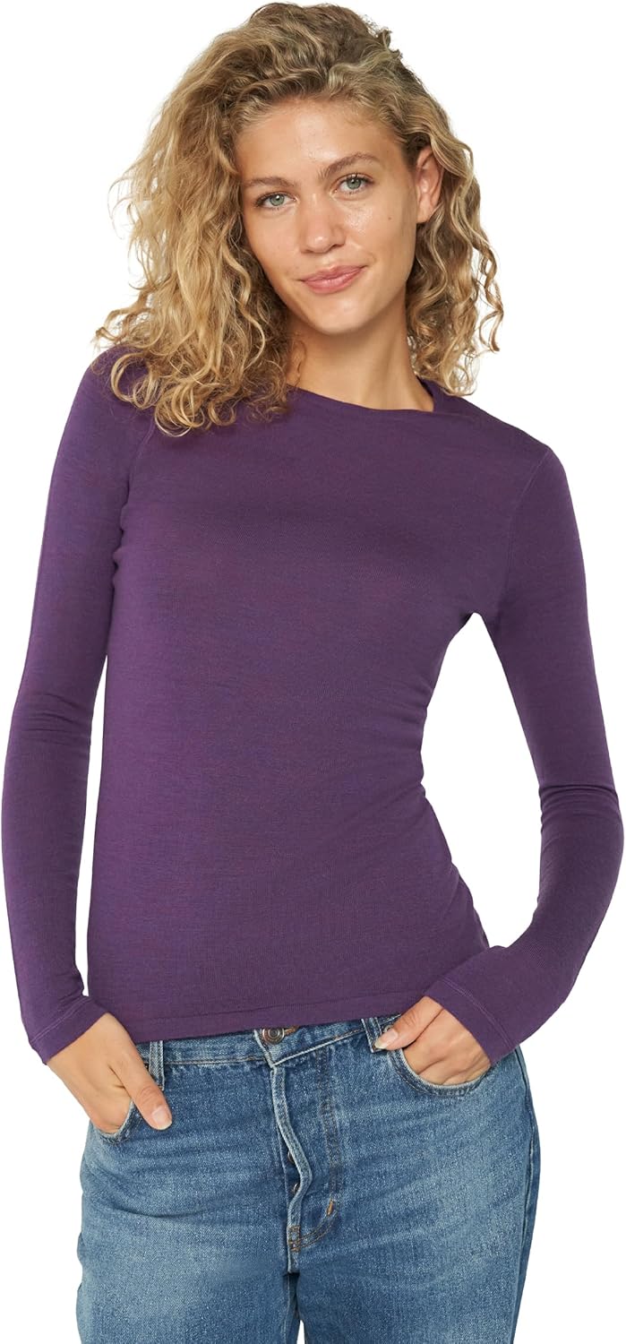 DANISH ENDURANCE Thermal Tops Womens, Merino Wool Base Layers, Thermal Long Slee...