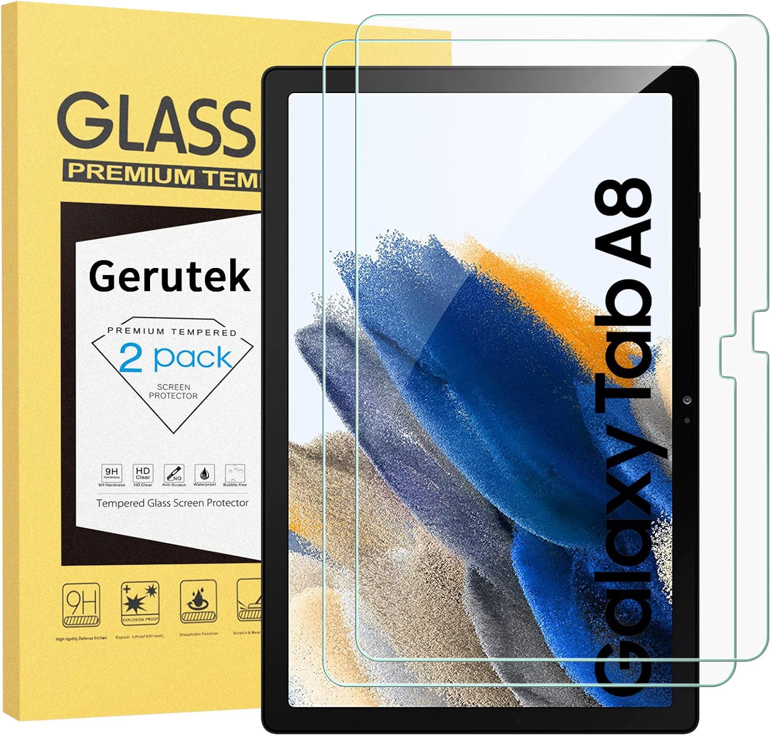 Gerutek [2-Pack Screen Protector for Samsung Galaxy Tab A8 10.5 inch 2021, SM-X2...