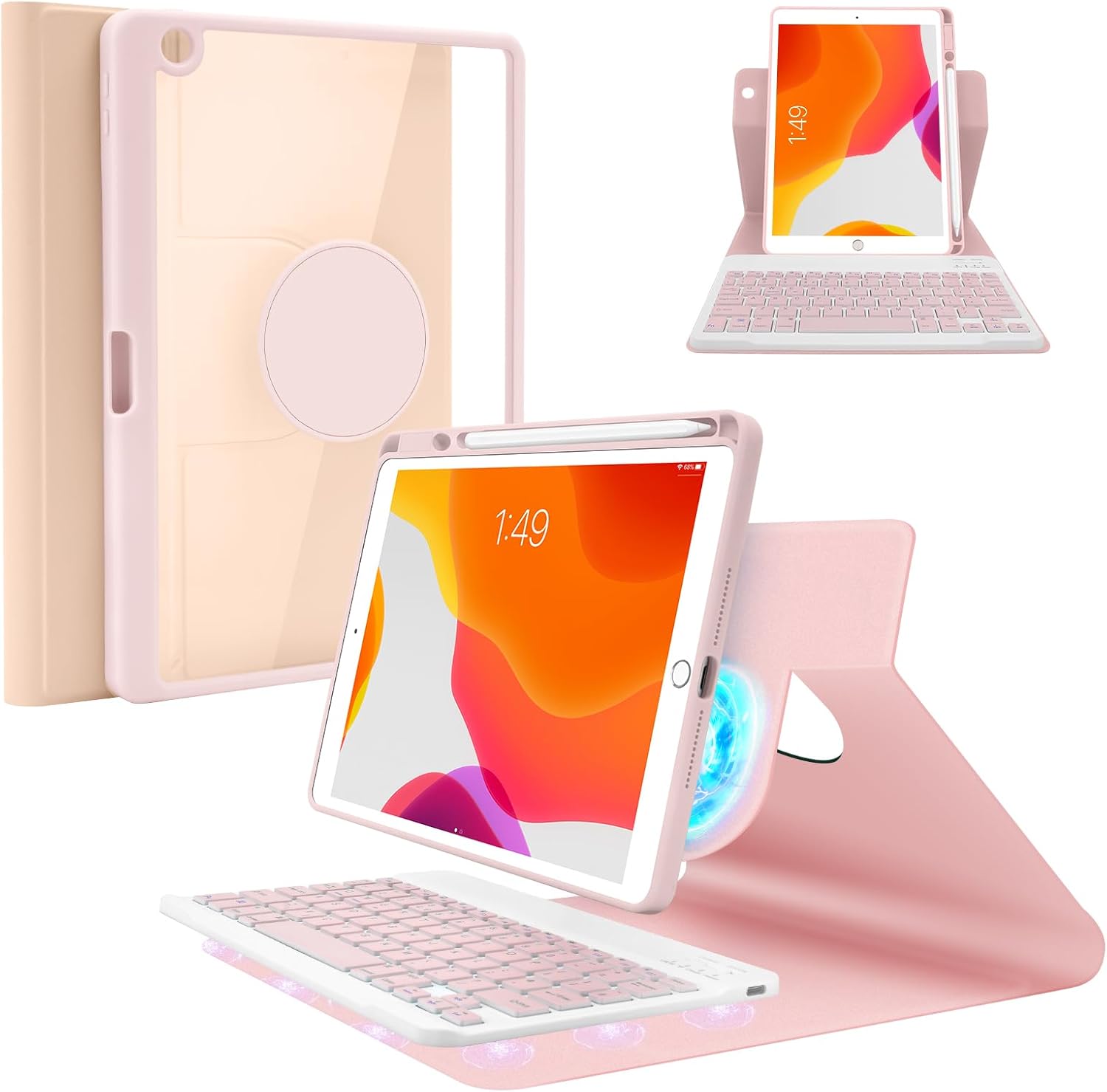 SOPPY Keyboard Case for iPad 9th Gen(2021)/ iPad 8th Gen(2020)/ iPad 7th Gen(201...