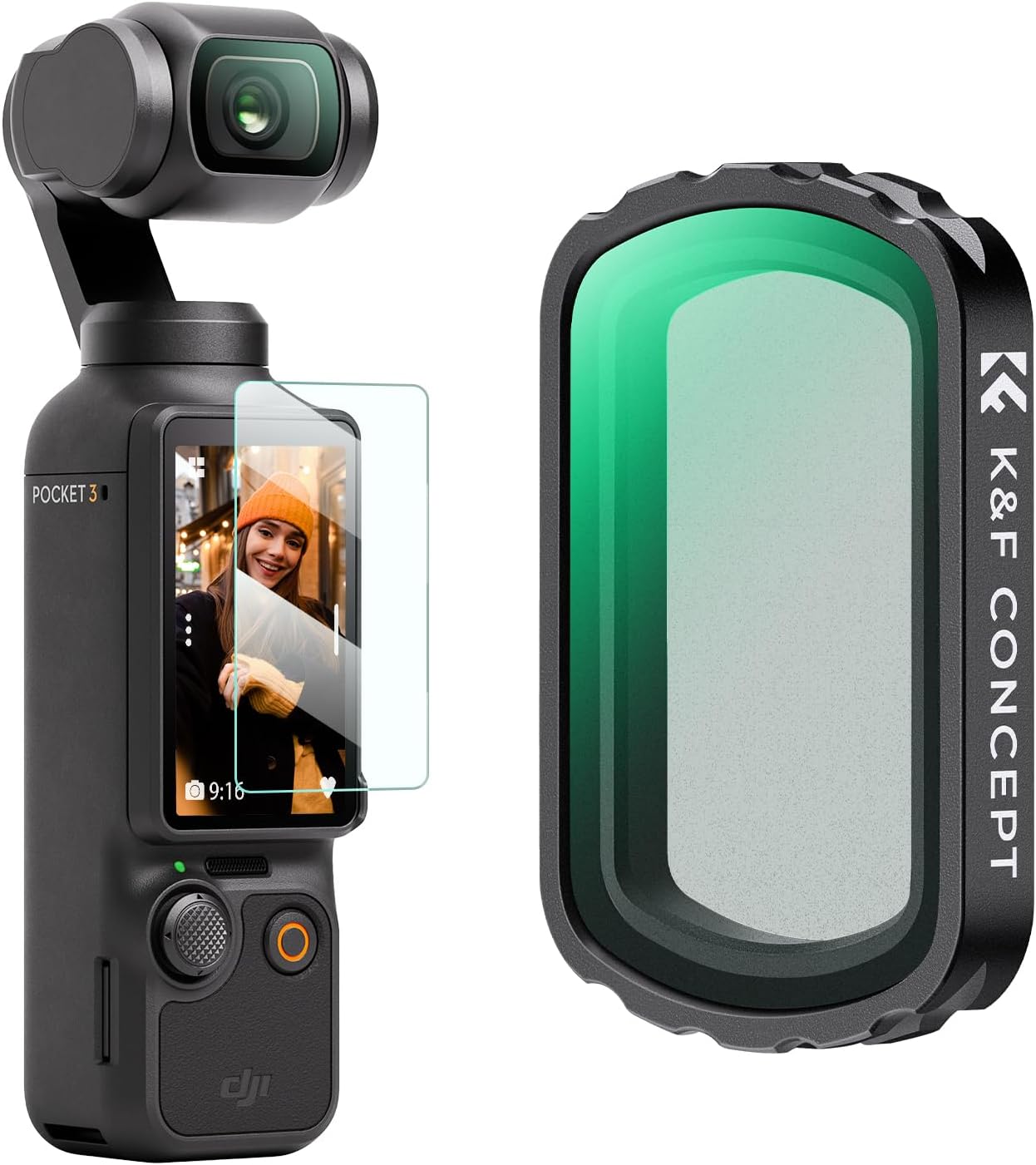 K&F Concept Magnetic Black Diffusion 1/4 Filter for DJI Osmo Pocket 3, Creative...